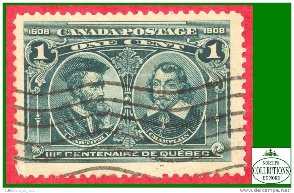 Canada # 97 Scott - Unitrade - O - 1 Cent - Cartier & Champlain - O F/VF - Used Stamps