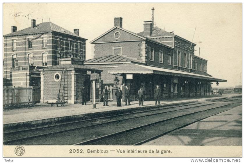 Gembloux -Top Carte - Vue Intérieure De La Gare, Cheminots  -1912 ( Voir Verso ) - Gembloux