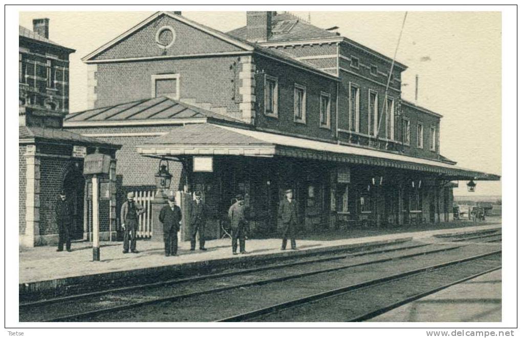 Gembloux -Top Carte - Vue Intérieure De La Gare, Cheminots  -1912 ( Voir Verso ) - Gembloux