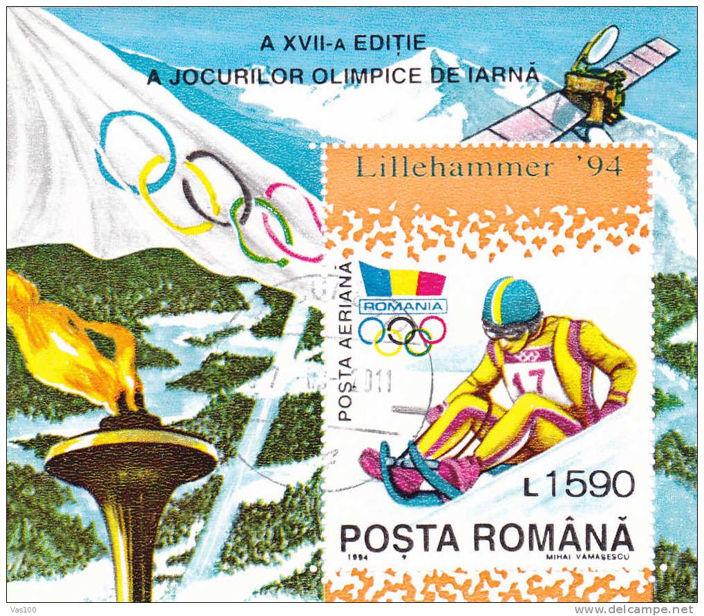 Romania  1994 Olympic Games Lillehamer   Block  Used. - Invierno 1994: Lillehammer