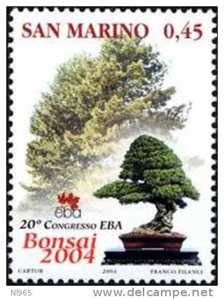 REPUBBLICA DI SAN MARINO - ANNO 2004 - ASSOCIAZIONE EUROPEA BONSAI ** MNH - Unused Stamps