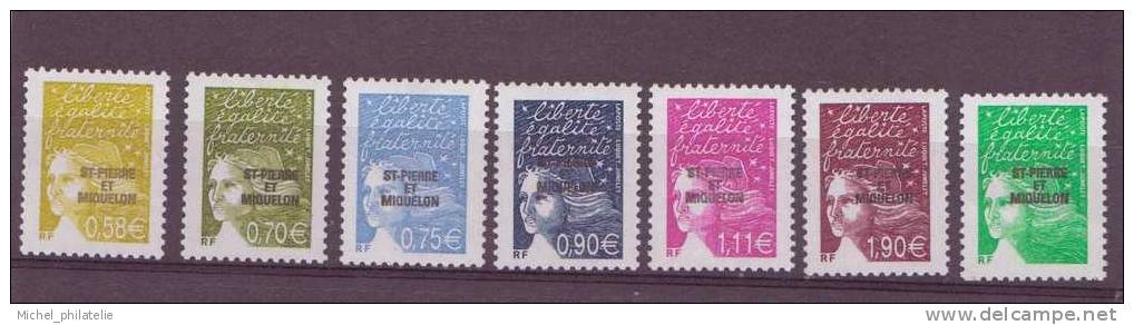 SAINT-PIERRE-et-MIQUELON N° 800 à 805** Neuf Sans Charniere  Marianne Du 14 Juillet - Unused Stamps