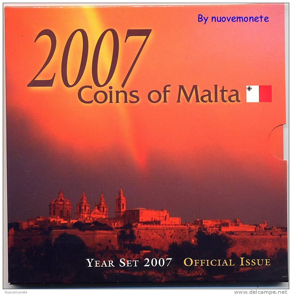 MALTA OFFICIAL COIN SET 2007  "THE LAST POUND"  UNC FDC - Malta