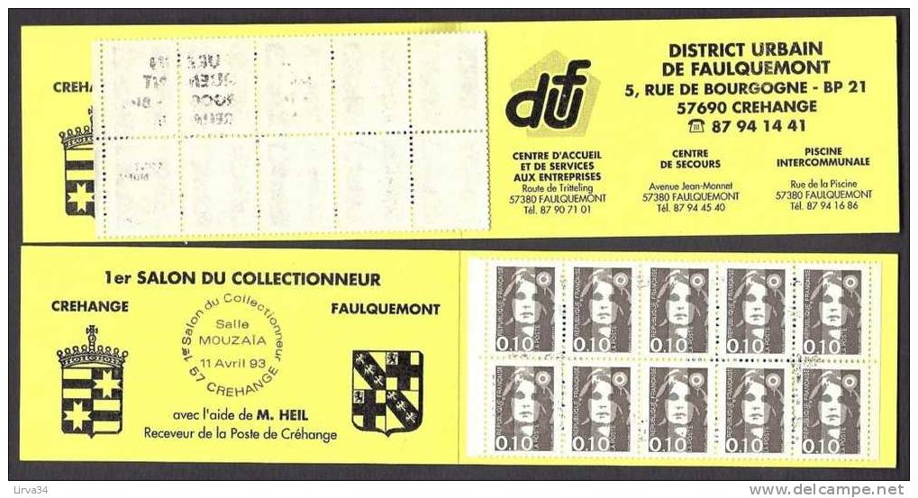 RARE CARNET PRIVÉ NUMÉRO 123 AVEC TIMBRES DE FRANCE- ÉMISSION LIMITÉE A QUELQUES CENTAINES- GRÉHANGE (57)- PAQUES 93 - Commemoratives