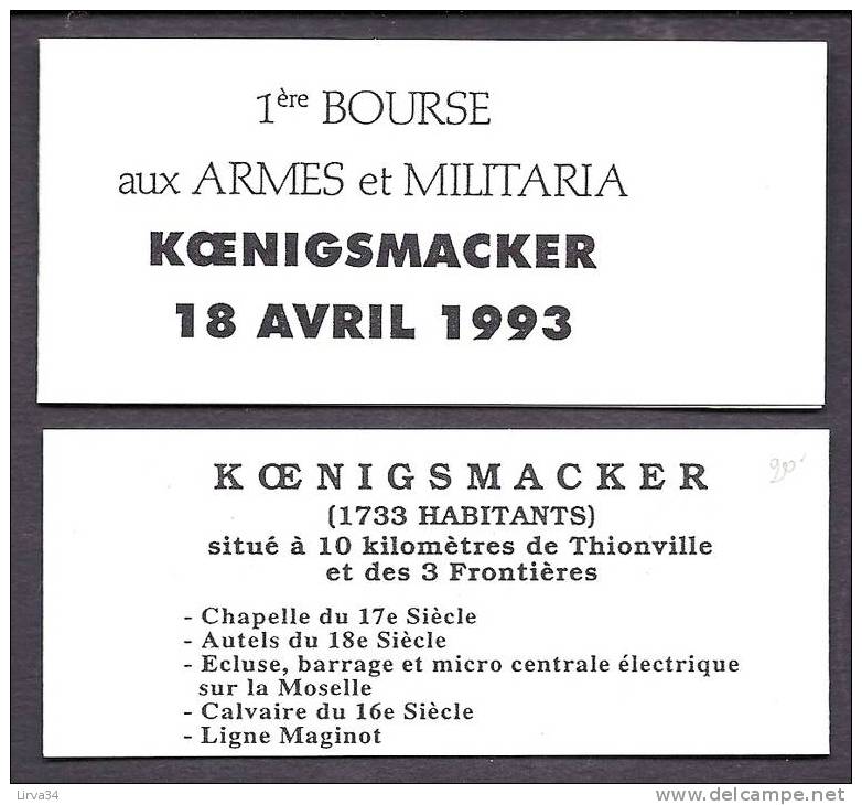 RARE CARNET PRIVÉ AVEC TIMBRES DE FRANCE- ÉMISSION LIMITÉE A QUELQUES CENTAINES-1ere BOURSE AUX ARMES KOENIGSMACKER (57) - Conmemorativos