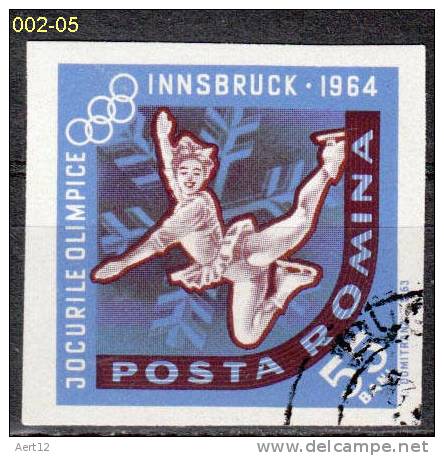 ROMANIA, 1963, Winter Olympic Games, Innsbruck, Women’s Figure Skating, Used - Pattinaggio Artistico