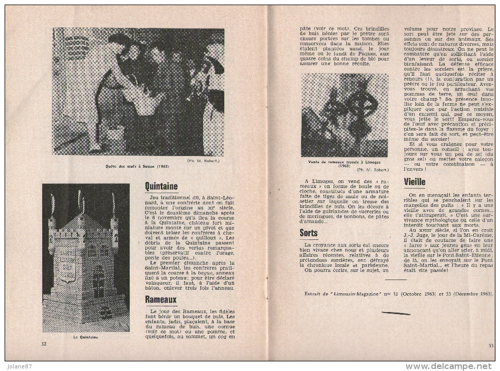 PETIT DICTIONNAIRE POUR UNE INITIATION AUX COUTUMES DU LIMOUSIN       1963 - Dictionaries