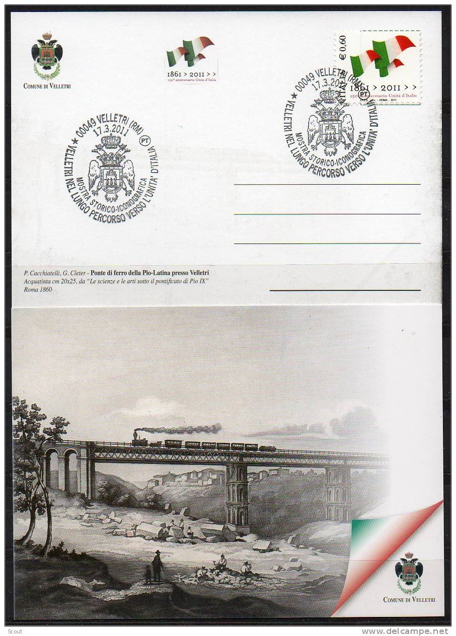 ITALIA - ITALIE - ITALY - 17.03.2011 - 00049 VELLETRI (RM) - VELLETRI NEL LUNGO PERCORSO VERSO LUNITA' D'ITALIA - ANNULL - 2011-20: Cartas & Documentos