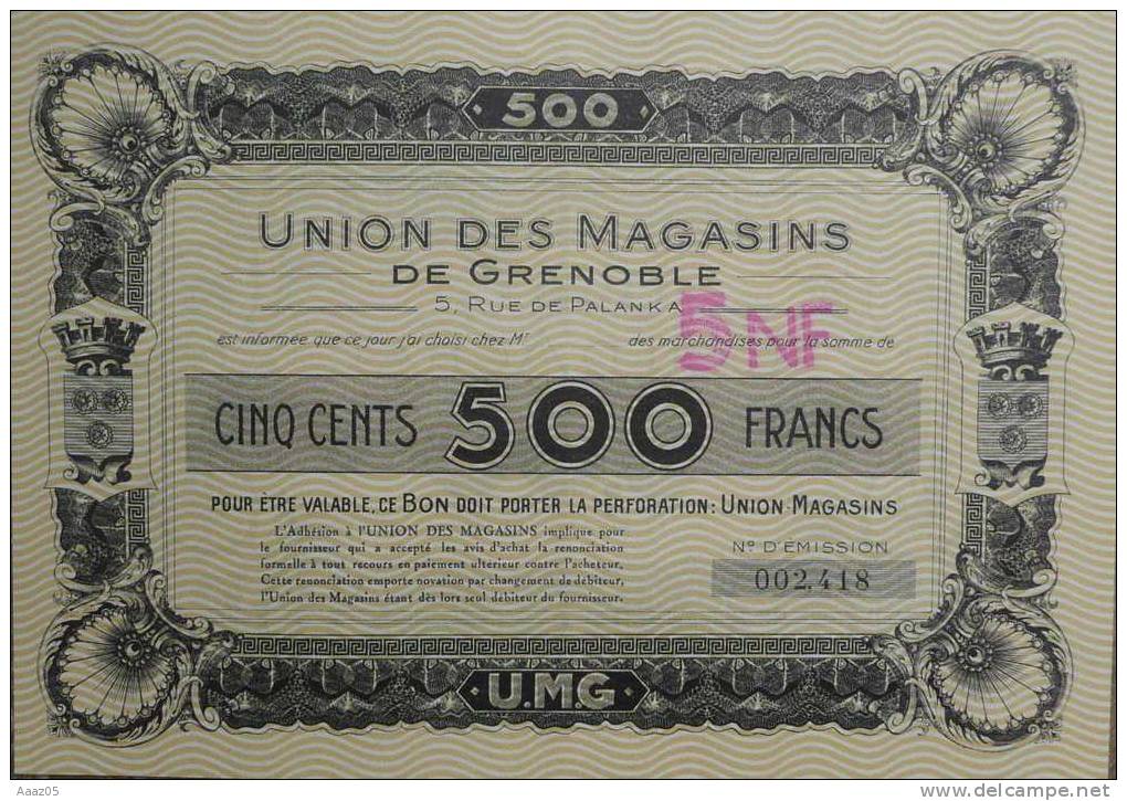 Série Complète Union Des Magasins De Grenoble (Isère (38) Dauphiné)) - Bons & Nécessité