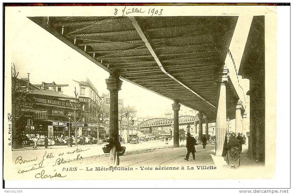 CPA  PARIS Le Métropolitain, Voie Aérienne De La Villette  3108 - Distrito: 19