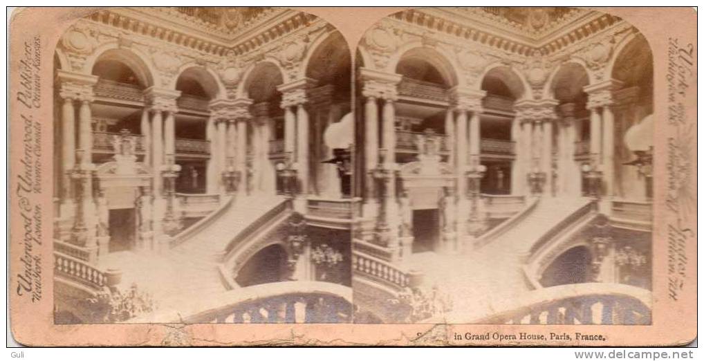 Photos Stéréoscopiques-PHOTO-L´E Scalier Grand Opéra PARIS France- Etat=voir Description -Underwood Publishers - Photos Stéréoscopiques