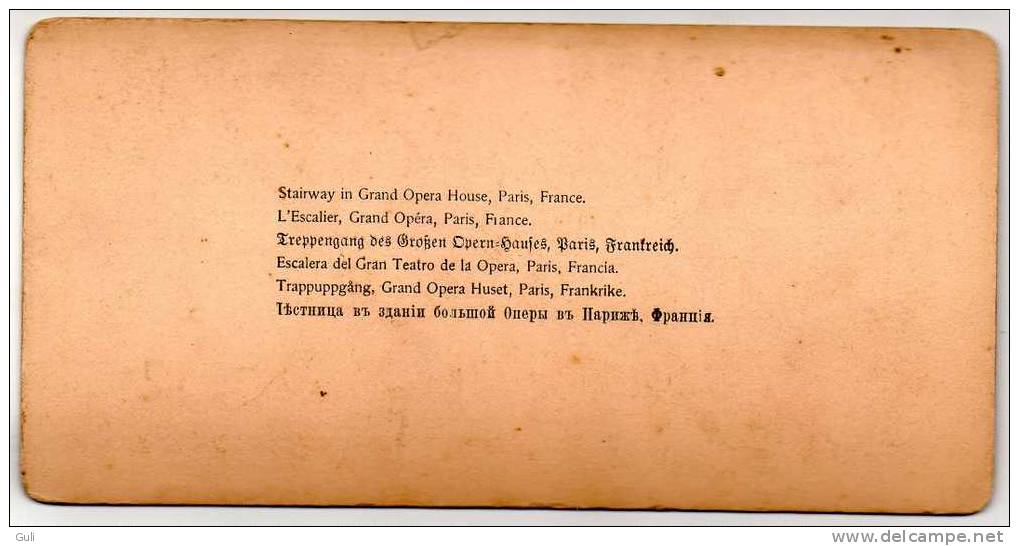 Photos Stéréoscopiques-PHOTO-L´E Scalier Grand Opéra PARIS France- Etat=voir Description -Underwood Publishers - Photos Stéréoscopiques