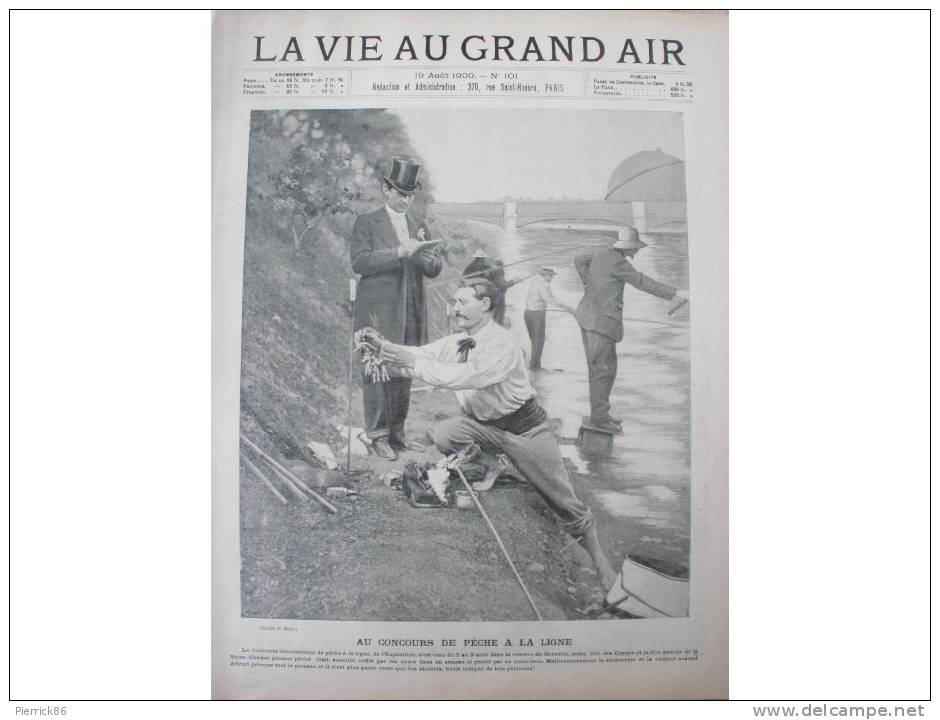 1900 PECHE A LA LIGNE CHAMPIONNAT DU MONDE CYCLISME REGATES DU HAVRE MEETING CAEN TIR SATORY LA VIE AU GRAND AIR N° 101 - Autres & Non Classés