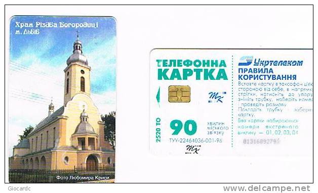 UCRAINA (UKRAINE) - UKRTELECOM, LVOV (CHIP) -  CHURCH       90 UNITS   CODE 13  - (USED)°-RIF.6573 - Ukraine