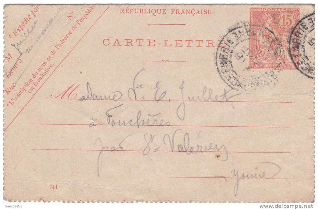 FRANCE  Entier Postal   CL1 N° 117          Daté De 1904 - Cartes-lettres