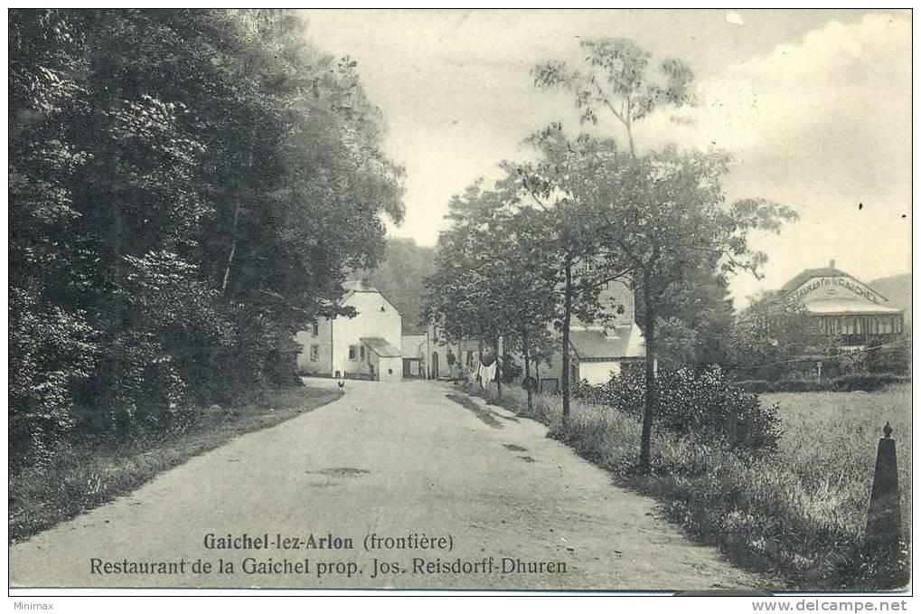 Gaichel-lez-Arlon, Restaurant De La Gaichel Prop. Jos. Reisdorff, Dhuren, 1915, Cachet Dos - Arlon