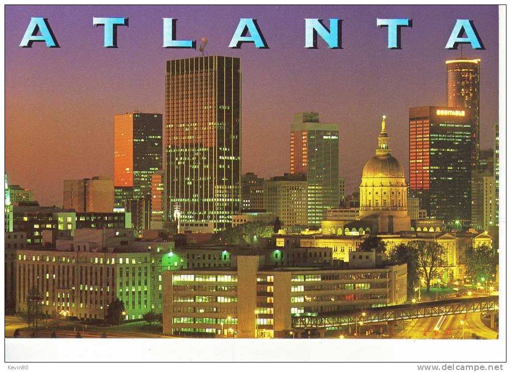 ETATS UNIS ATLANTA's Beautiful Night Skyline Cp Couleur - Atlanta