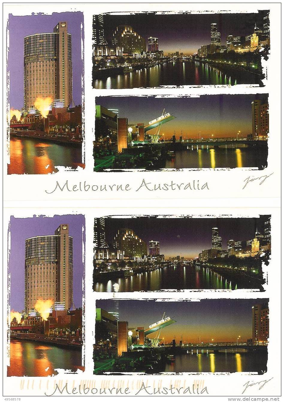 Melbourne-Australia-vedut E  Di Notte-lotto 2 Cartoline- - Melbourne