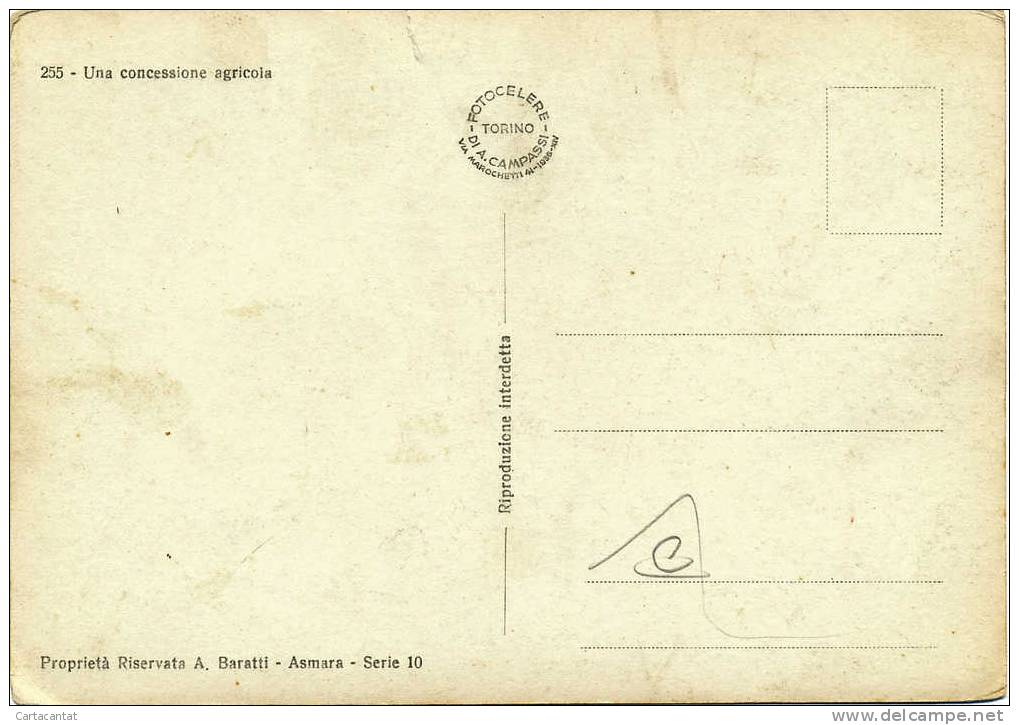 ERITREA. ASMARA. UNA CONCESSIONE AGRICOLA.  CARTOLINA DI EPOCA COLONIALE - Erythrée