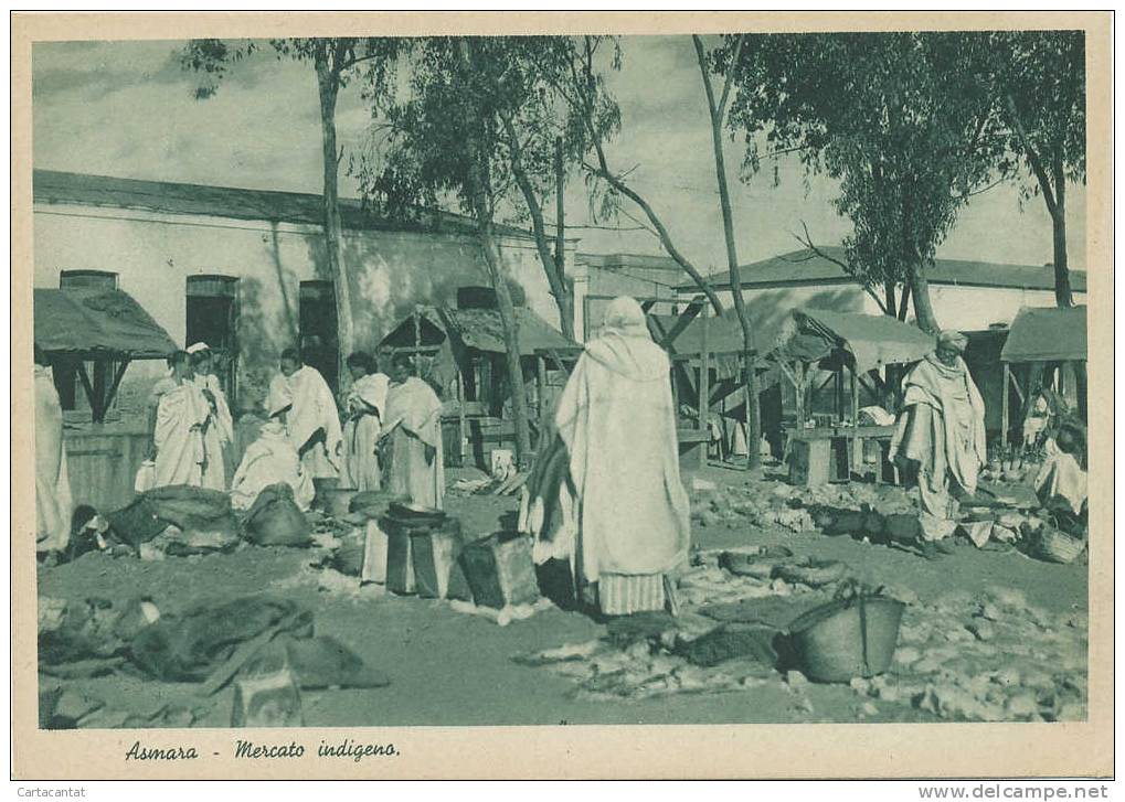 ERITREA. ASMARA. MERCATO INDIGENO. CARTOLINA DI EPOCA COLONIALE - Eritrea