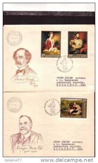 1967. Hungary - FDC, Famous Hungarian Paintings,  Set Of 7 Values - Ships - FDC