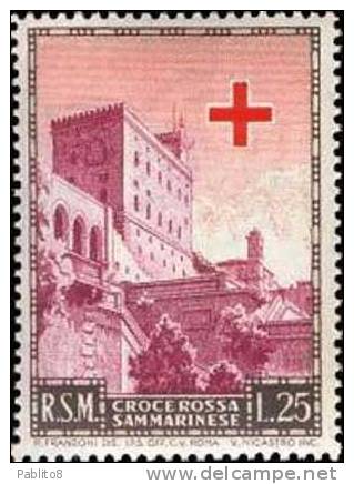 SAN MARINO 1951 PRO CROCE ROSSA L.25 MNH - Unused Stamps