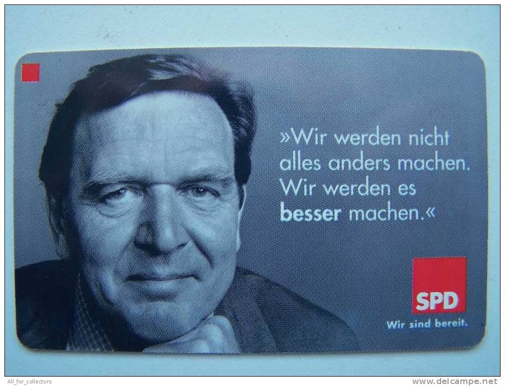 R 10 07.98 Gerhard SCHRODER Card Carte Karte From GERMANY Allemagne Deutschland SPD 12 DM - R-Series : Régionales
