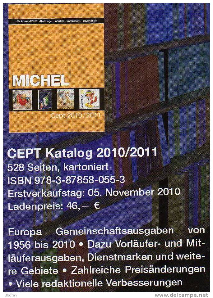 CEPT MICHEL Briefmarken Katalog 2011 Neu 46€ Mit Jahrgangs-Tabelle Europa Vorläufer Symphatie-Ausgabe B F P UK DK S A E - Sonstige & Ohne Zuordnung