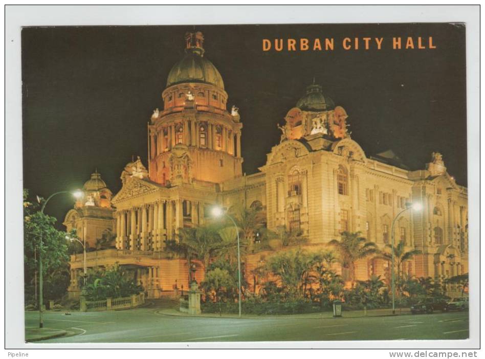 South Africa Postcard Sent To Germany Durban 25-8-1986 DURBAN CITY HALL - South Africa