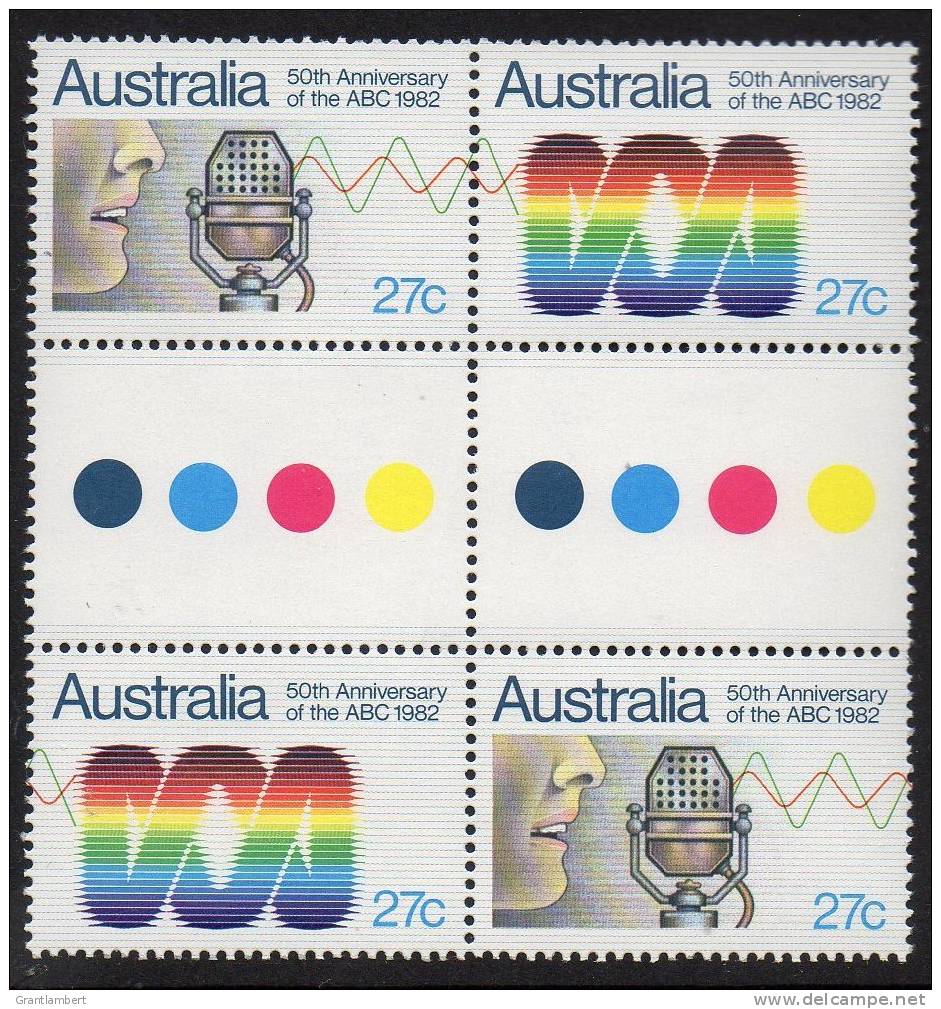 Australia 1982 50th Anniversary Of The ABC 27c Gutter Block Of 4 MNH - Mint Stamps