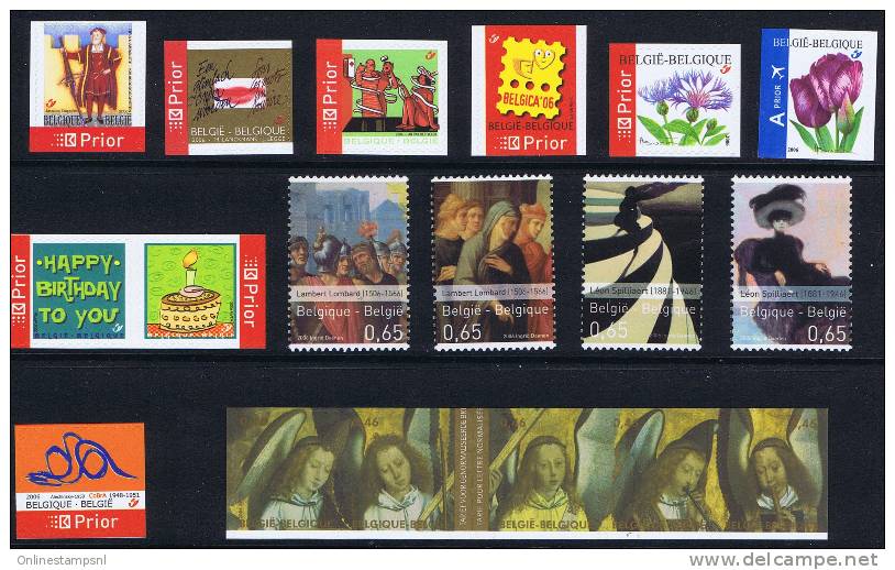 Belgium 2006 Mint Never Hinged Set Of Stamps And Blocks - 2001-2010