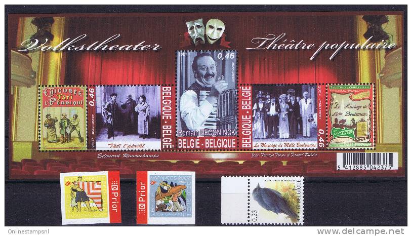 Belgium 2007Mint Never Hinged Set Of Stamps And Blocks - 2001-2010