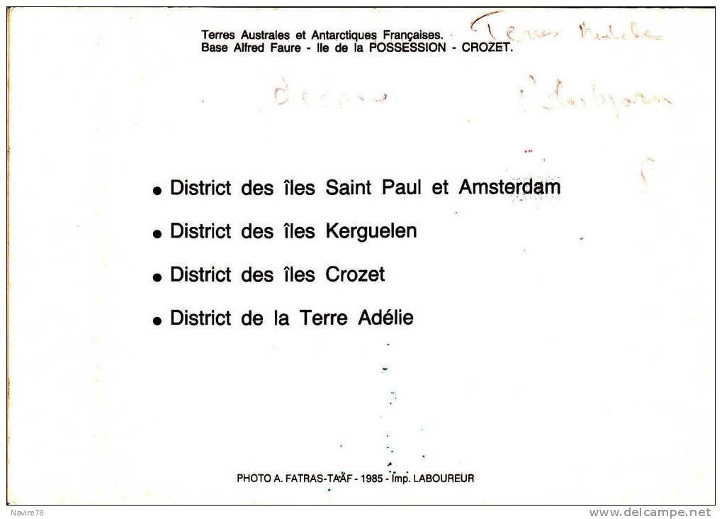 TERRES AUSTRALES ET ANTARCTIQUES FRANCAISES Saint Paul Et Amsterdam, Kerguelen, Crozet, Terre Adélie - TAAF : French Southern And Antarctic Lands