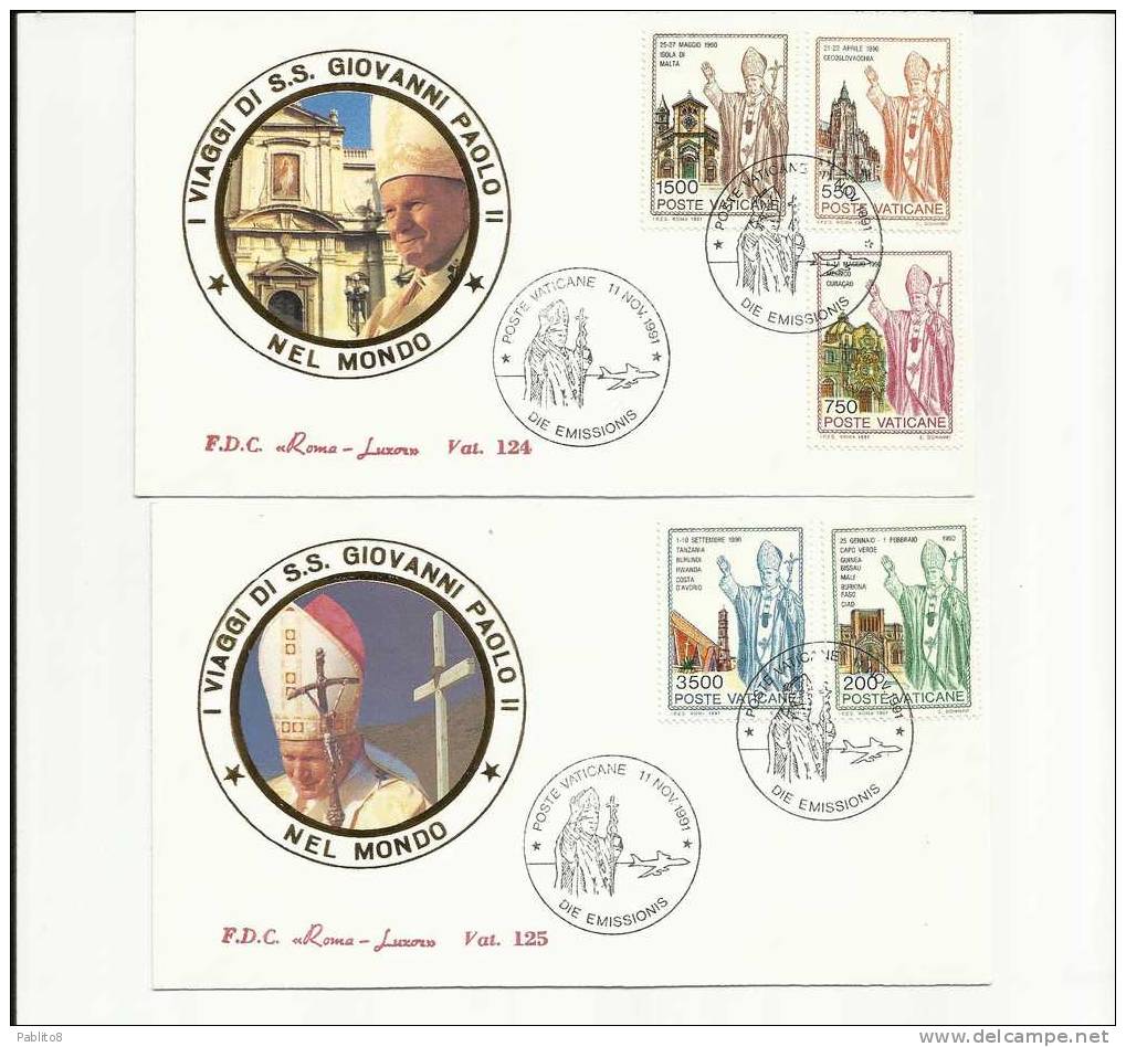 VATICANO1991 FDC VIAGGI DEL PAPA - FDC