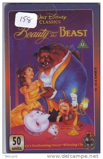 TELECARTE ANGLETERRE (158) DISNEY * PHONECARD * TELEFONKARTE * MOVIE *  BEAUTY AND THE BEAST - Disney