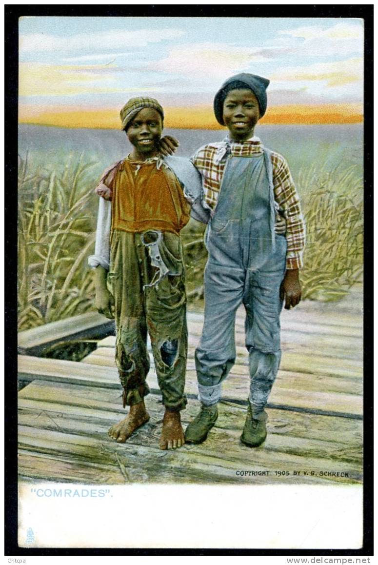 CPA. " COMRADES ". "CAMARADES"     :   Raphaël Tuck& Sons' Série 2181 - Black Americana