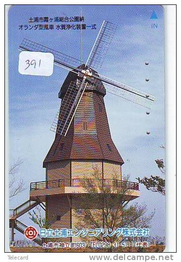 Télécarte Japon Energie * MOULIN (391) WINDMILL * Japan Phonecard * MÜHLE Windrad *  Molen Windmühle - Andere & Zonder Classificatie