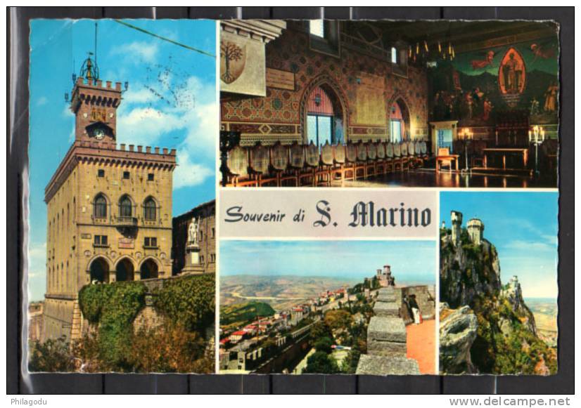 San Marino 1962 Affranchissement  Jolis Timbres Héraldique  Caleche Diligence - Storia Postale