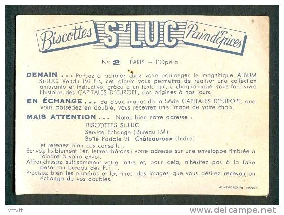 CHROMOS : BISCOTTES SAINT-LUC, PARIS, L´Opéra, Capitale D´Europe, N°2 - Sonstige & Ohne Zuordnung