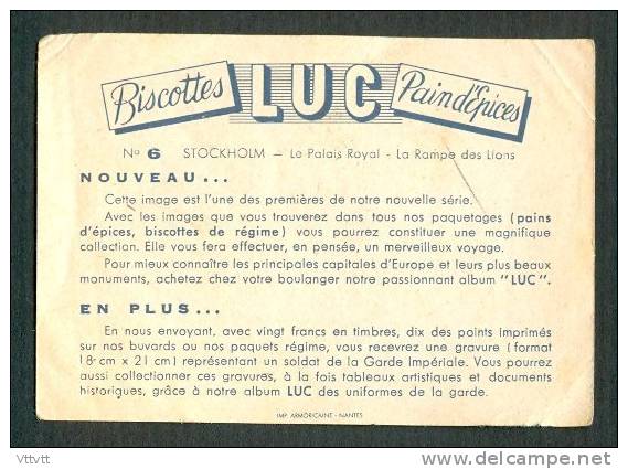 CHROMOS : BISCOTTES SAINT-LUC, STOCKHOLM, Le Palais Royal - La Rampe Des Lions, Capitale D´Europe, N°6 - Sonstige & Ohne Zuordnung