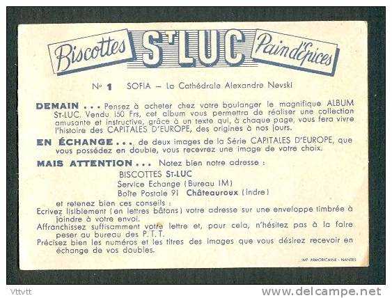 CHROMOS : BISCOTTES SAINT-LUC, SOFIA, La Cathédrale Alexandre Nevski, Capitale D´Europe, N°1 - Sonstige & Ohne Zuordnung