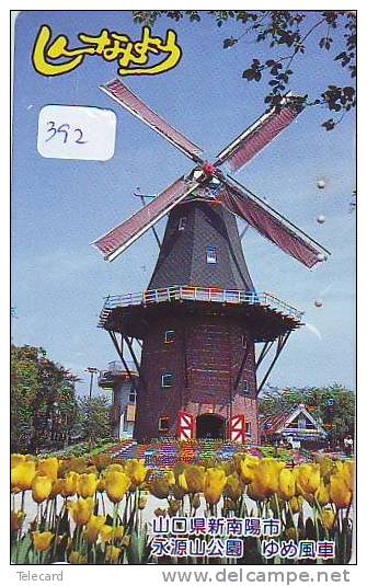 Télécarte Japon Energie * MOULIN (392) WINDMILL * Japan Phonecard * MÜHLE Windrad *  Molen Windmühle - Andere & Zonder Classificatie