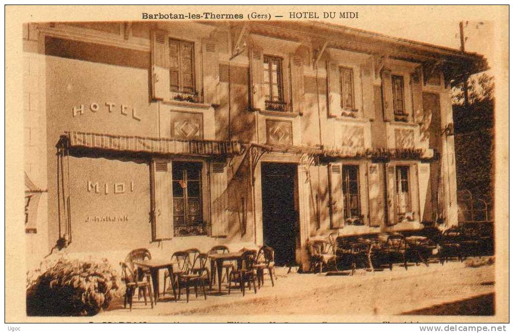 CPA -32 - GERS - BARBOTAN-les-THERMES - Hôtel Du Midi , J. MARSAN, Propriétaire - 461 - Barbotan