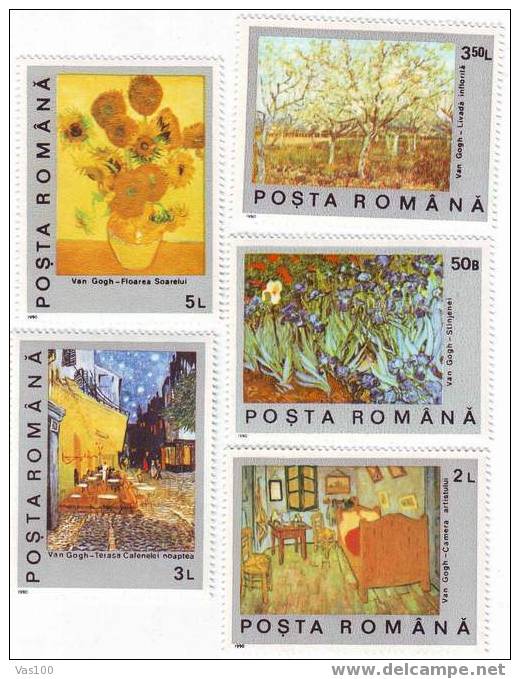 Romania 1991 Painting VAN GOGH,MNH,Mi.4637-41 - Unused Stamps