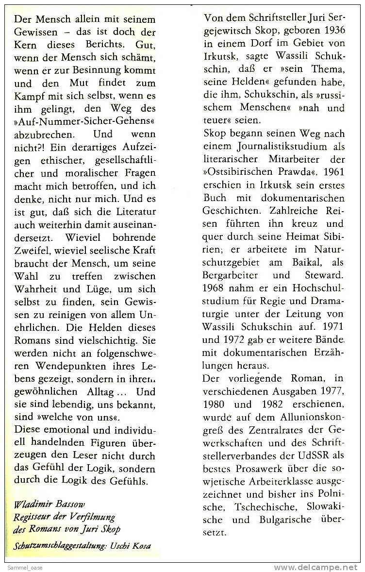 Auf Nummer Sicher  -  Juri Skop  -  Der Mensch Allein Mit Seinem Gewissen  -  1986 - Internationale Autoren