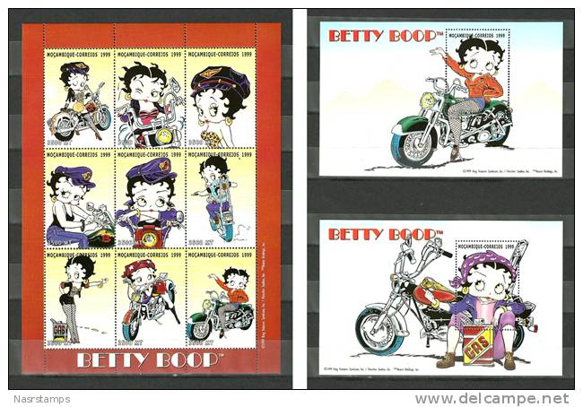 Mozambique, 1999 ( Betty Boob, Cartoon, Character ), Sheet + 2 MS- MNH - Mosambik