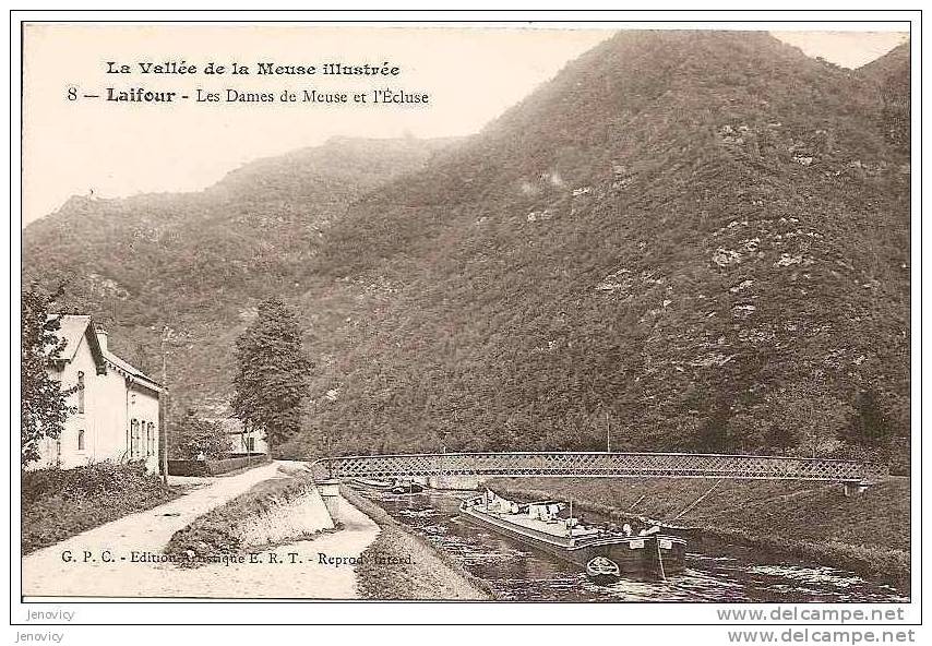 LAIFOUR.  LES DAMES DE MEUSE ET L´ECLUSE AVEC SES PENICHES. REF 8352 - Chiatte, Barconi