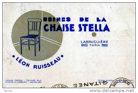 81 LABRUGUIERE Usines De La Chaise Stella Leon Ruisseau, Pub, Illustrateur - Labruguière