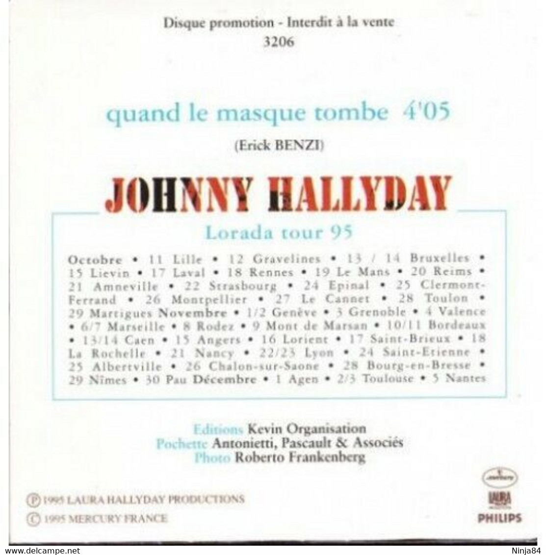 CDS  Johnny Hallyday " Quand Le Masque Tombe " Promo - Verzameluitgaven