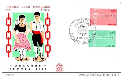 FRENCH ANDORRA  1971  EUROPA CEPT FDC - 1971